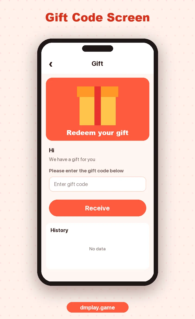 Redeeming a gift code on DM Play